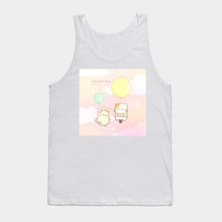 Muffin cat and bunny hanging on balloon Tank Top